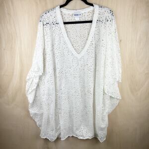 Swimsuits For All White Eyelet Cover Up 22/24 Beach Pool‎ Resortwear Vacation